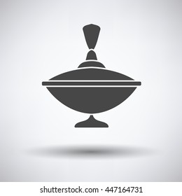 Peg-Top icon on gray background, round shadow. Vector illustration.