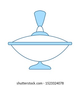 Peg-Top-Symbol Einfach mit dem Design der blauen Füllung übereinstimmen. Vektorgrafik.