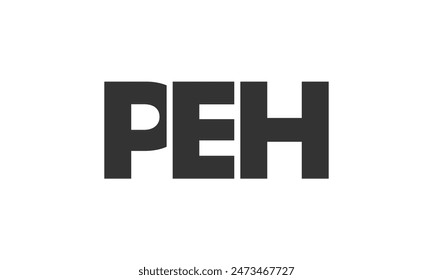 PLANTILLA de diseño de logotipo PEH con texto fuerte y moderno en negrita. Logotipo de Vector inicial basado en tipografía simple y mínima. Identidad de empresa de moda ideal para la presencia de marca de negocios.