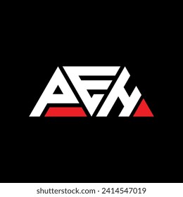 Diseño del logotipo de la letra del triángulo PEH con forma de triángulo. Monograma de diseño del logotipo del triángulo PEH. Plantilla de logotipo vectorial de triángulo PEH con color rojo. Logo triangular PEH Diseño sencillo, elegante y lujoso.