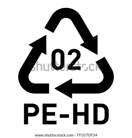 PE-HD 02 recycling code symbol. Plastic recycling vector high density polyethylene sign.