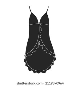 Peignoir-Vektorsymbol.Schwarze Vektorsymbol einzeln auf weißem Hintergrund peignoir.