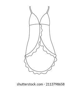 Peignoir Vektorsymbol.Umrisslinie Vektorsymbol einzeln auf weißem Hintergrund peignoir.