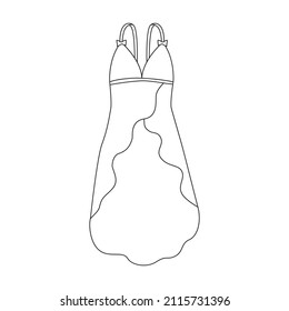 Peignoir vector icon.Outline vector icon isolated on white background peignoir.