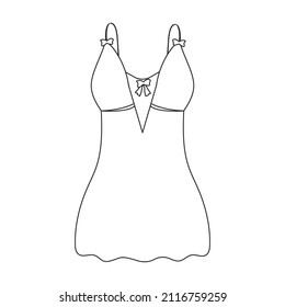 Peignoir vector icon.Outline vector icon isolated on white background peignoir.
