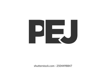 PEJ logo design template with strong and modern bold text. Initial based vector logotype featuring simple and minimal typography. Trendy company identity ideal for businesses brand presence.