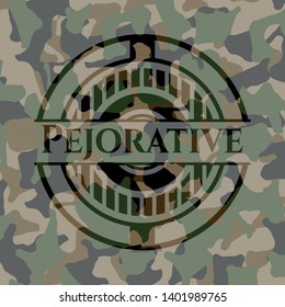 Pejorative on camo texture. Vector Illustration. Detailed.