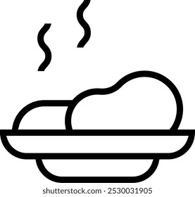 Peka-Symbol. Dünnes lineares Design einzeln auf weißem Hintergrund