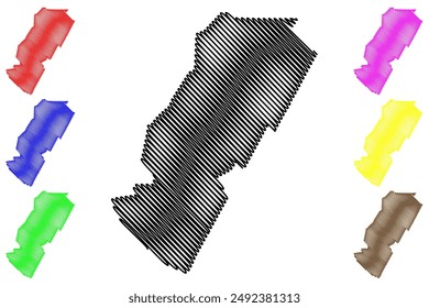 Pekela municipality (Kingdom of the Netherlands, Holland, Groningen, Grunn or Grinslân province) map vector illustration, scribble sketch Pekela map