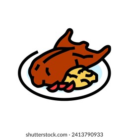 peking duck chinese cuisine color icon vector. peking duck chinese cuisine sign. isolated symbol illustration