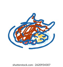 pato de pico cozinha chinesa ícone doodle esboço vetor. pato de pico cozinha chinesa sinal. símbolo isolado ilustração