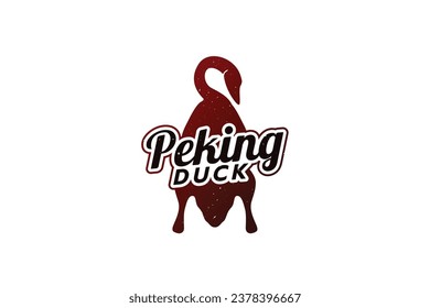 Peking duck logo, with traditional Beijing duck dishes for food and beverage businesses, restaurants, etc.