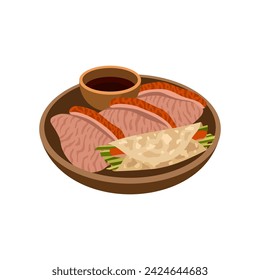 Peking Duck traditional Chinese food illustration