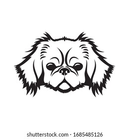 Pekingese dog face -  isolated vector illustration