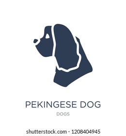 Pekingese dog icon. Trendy flat vector Pekingese dog icon on white background from dogs collection, vector illustration can be use for web and mobile, eps10