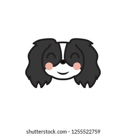 pekingese, emoji, blush multicolored icon. Signs and symbols icon can be used for web, logo, mobile app, UI, UX 