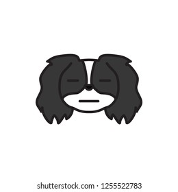 pekingese, emoji, concerned multicolored icon. Signs and symbols icon can be used for web, logo, mobile app, UI, UX 
