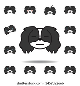 pekingese emoji concerned multicolored icon. Set of pekingese emoji illustration icons. Signs, symbols can be used for web, logo, mobile app, UI, UX