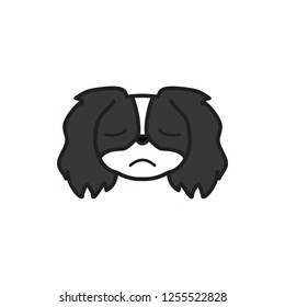 pekingese, emoji, disappointed multicolored icon. Signs and symbols icon can be used for web, logo, mobile app, UI, UX 