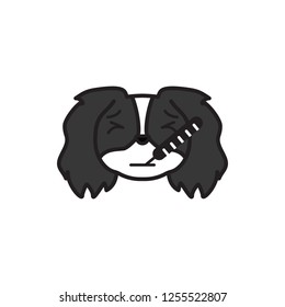 pekingese, emoji, ill multicolored icon. Signs and symbols icon can be used for web, logo, mobile app, UI, UX 