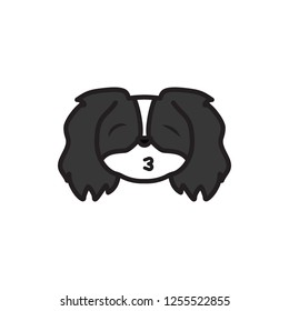 pekingese, emoji, kissing, closed eyes multicolored icon. Signs and symbols icon can be used for web, logo, mobile app, UI, UX 
