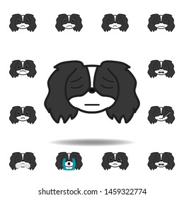 pekingese emoji lonely multicolored icon. Set of pekingese emoji illustration icons. Signs, symbols can be used for web, logo, mobile app, UI, UX