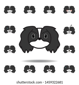 pekingese emoji quilty multicolored icon. Set of pekingese emoji illustration icons. Signs, symbols can be used for web, logo, mobile app, UI, UX