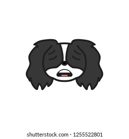pekingese, emoji, scared multicolored icon. Signs and symbols icon can be used for web, logo, mobile app, UI, UX 