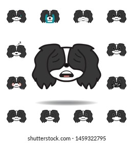 pekingese emoji scared multicolored icon. Set of pekingese emoji illustration icons. Signs, symbols can be used for web, logo, mobile app, UI, UX