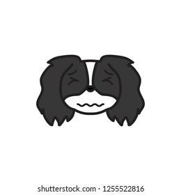 pekingese, emoji, stressed multicolored icon. Signs and symbols icon can be used for web, logo, mobile app, UI, UX 