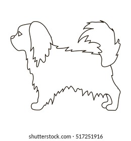Pekingese icon in outline style isolated on white background. Dog breeds symbol stock vector illustration.