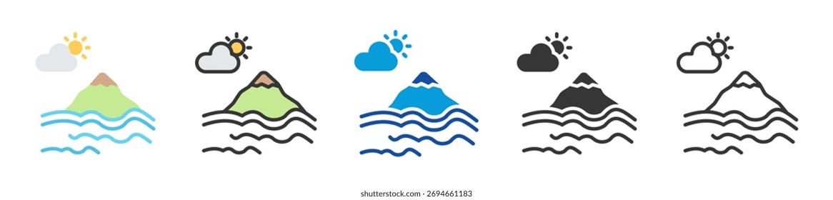 pelagic icon set multi style various collection