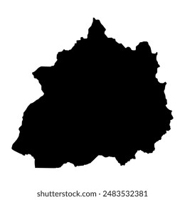 Mapa de la región estadística de Pelagonia, división administrativa de Macedonia del Norte. Ilustración vectorial.