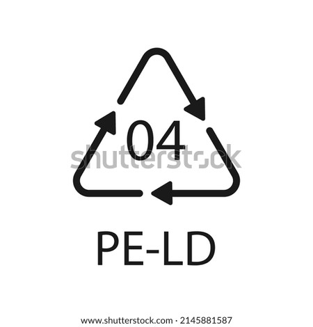 PE-LD 04 recycling code symbol. Plastic recycling vector low density polyethylene sign.