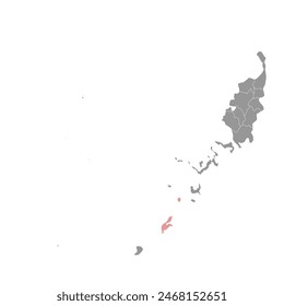 Peleliu State map, administrative division of Palau. Vector illustration.