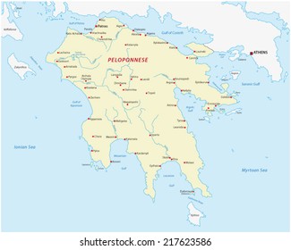 peleponnese map