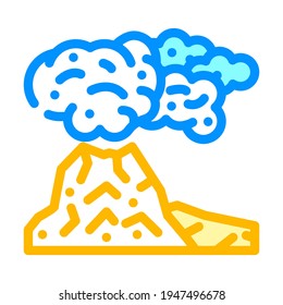 peleus type eruption color icon vector. peleus type eruption sign. isolated symbol illustration