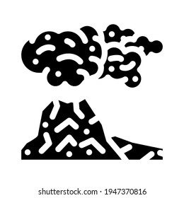 peleus type eruption glyph icon vector. peleus type eruption sign. isolated contour symbol black illustration