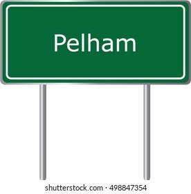 Pelham , Georgia , road sign green vector illustration, road table, USA city