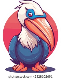 Pelican 4th of July Cute in the style of colorful animal