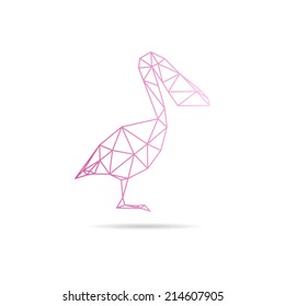 Pelican abstract isolated on a white backgrounds, vector illustration