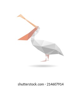 Pelican abstract isolated on a white backgrounds, vector illustration