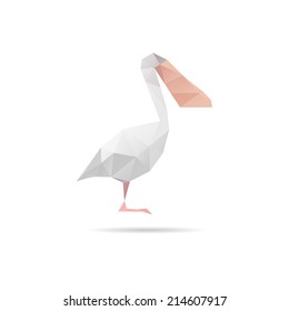 Pelican abstract isolated on a white backgrounds, vector illustration
