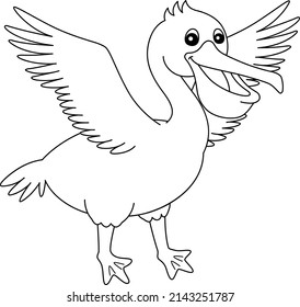 Pelican Animal Coloring Page Isolated Kids Stock Vector (Royalty Free ...