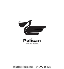 Pelican animal logo icon design template vector