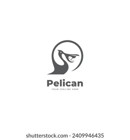 Pelican animal logo icon design template vector