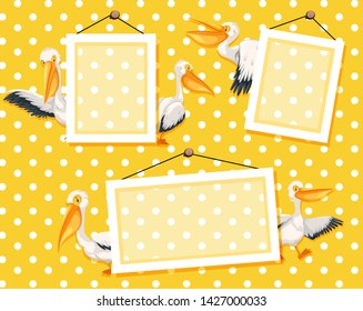 Pelican background frame template illustration
