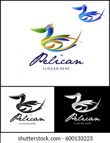 Pelican, beautiful logo vector template for your business and company