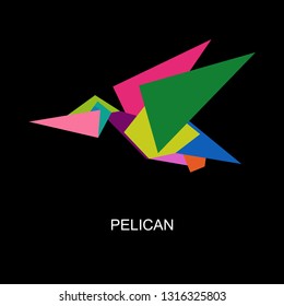 Pelican bird animal logo icon sign Abstract colorful geometric creative design Modern children's style Fashion print for clothes apparel greeting invitation card banner poster flyer websites Vector