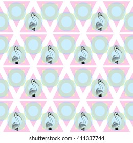 Pelican bird, background vector  illustration, hand drawn, geometric